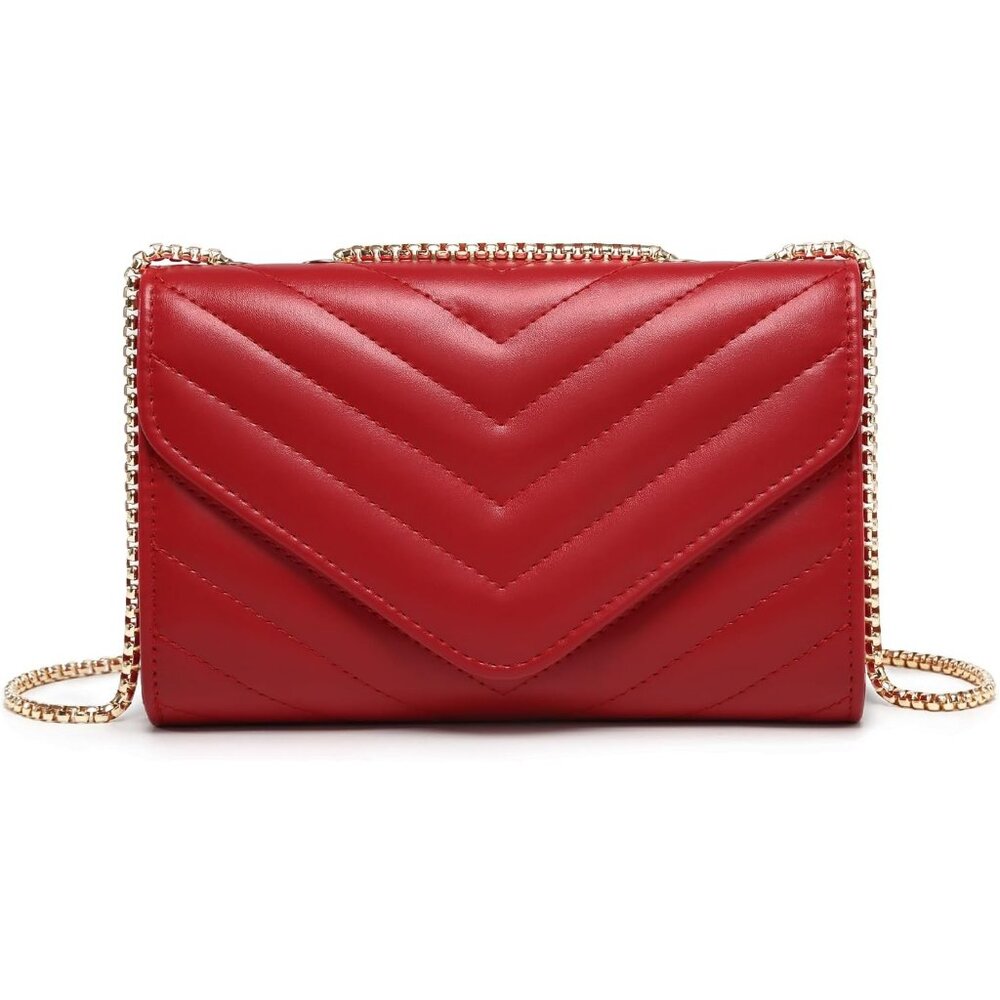 ⚡ Women's Red Stylish Evening Clutch‎ Chain Shoulder Strap Crossbody Bag